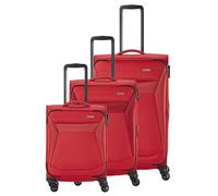 Travelite Chios 4 roulettes Set de valises 3 pièces avec soufflet d'extension rouge