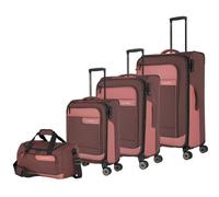 travelite Valise rouge clair rouge vin pour femme et homme - VIIA 4W Trolley L / M / S Travelbag Spring Rose 173378