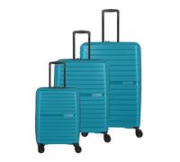 Travelite TRIENT Lot de 3 valises à 4 Roues - Tailles L/M/S - Bagages à Coque Rigide avec Serrure à Combinaison TSA (Bagage à Main sans TSA), pétrole, Trolley Set L/M/S, Lot de 4 valises rigides à