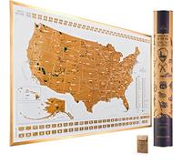 Travelization Carte à gratter des parcs nationaux des États-Unis - Affiche de carte à gratter des États-Unis 24 x 17 avec parcs nationaux, monuments, plus hauts sommets
