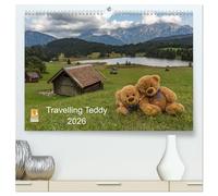 Travelling Teddy 2026 (hochwertiger Premium Wandkalender 2026 DIN A2 quer), Kunstdruck in Hochglanz: Tolle Bilder meines Teddy auf unseren internationalen Reisen