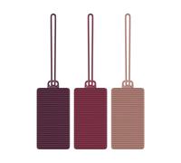 Travelon Lot de 3 étiquettes de bagage en silicone, WarmTones, 5,6 x 11,4 x 0,7 cm, Warmtones, 5,6 x 11,4 x 0,7 cm (l x H x P), Travelon Lot de 3 étiquettes de bagage en silicone