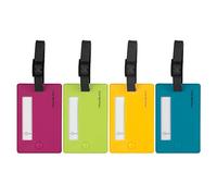 Travelon Lot de 4 étiquettes à Bagages de Couleurs Assorties, Couleurs Assorties, Taille Unique, Travelon Lot de 4 étiquettes à Bagages de Couleurs Assorties