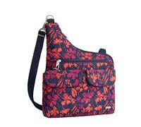 Travelon Mixte Anti-Theft Cross-Body Bag, Two Pocket Sac à bandoulière, Motif Floral Peint, Taille Unique