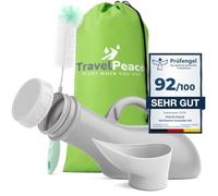 TRAVELPEACE® - Urinoir - Kit complet de qualité supérieure - Avec brosse hygiénique confortable - Avec sac de protection contre les regards indiscrets - Urinoir pour femmes et hommes