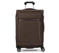 Travelpro Platinum Elite Softside Expandable Checked Luggage, 8 Wheel Spinner Suitcase, TSA Lock, Men and Women, Rich Espresso Brown, Checked Medium 25-inch