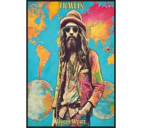 Travels: Blank Travel Journal with Hippie Artwork Cover | Write Your Own Travel Thoughts and Memories | Hippie Artwork Travel Notebook