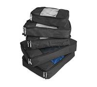 TravelWise Lot de 5 Cubes d’Emballage durables et légers avec Cubes de Petite, Moyenne et Grande Taille pour Voyage, W nd et Bagage à Main, Noir