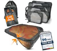 TRAVELY Sac de compression voyage - Set de 8 pièces - packing cubes compression - organisateur valise compressible - rangement valise compression - organisateur sac voyage