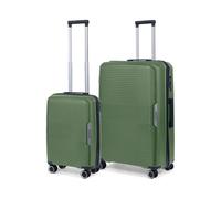 TravelZ Swinger Set de 2 Valises - Bagage a Main 55cm + Grande Valise 78cm - Set de Valises Petite avec Grande Taille 105 LTR (Vert, 2 pcs Set)