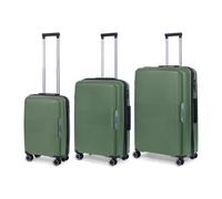TravelZ Swinger Set de 3 Valises Rigide - Ensemble de Bagages avec roulettes - Sets de Bagages (Vert, 3 pcs Set)
