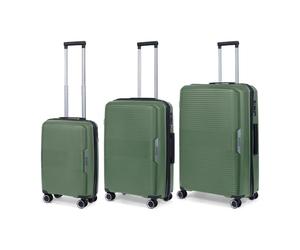 TravelZ Swinger Set de 3 Valises Rigide - Ensemble de Bagages S/M/L Coque Dure avec Serrure TSA (Vert, 3 pcs Set)