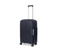 TravelZ Swinger Valise Polypropylene Extensible - Valise Moyenne expandeur avec roulettes et Serrure TSA (Noir, 67cm)