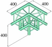 Traverse 4 points coin 3 directions 90 ° Alutruss DECOLOCK DQ4-PAL30