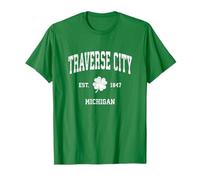 Traverse City Michigan Vintage Shamrock Sports T-Shirt
