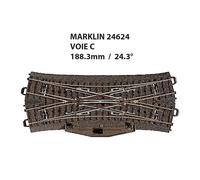 Traversé de jonction double 188.3mm 24.3 degré -HO-1/87-MARKLIN 24624