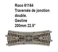 Roco Voie HO Croisement double anglais 61164 geoLINE – 200 mm, rayon 502,7 mm, 22,5°