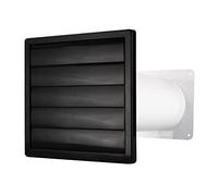 Traversée de mur, hotte aspirante, grille à lamelles graphite, sans clapet anti-retour Ø 100 mm