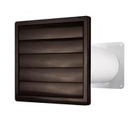 Traversée de mur, hotte aspirante, grille à lamelles marron, avec clapet anti-retour Ø 100 mm