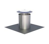 Traversée de toit plat inox avec larmier cylindrique - double paroi - TEC-DW-DESIGN 180mm