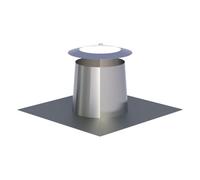 Traversée de toit plat inox avec larmier cylindrique - double paroi - TEC-DW-DESIGN 200mm