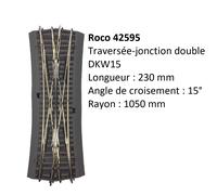 Traversée jonction double DKW15 avec ballast, à commande manuelle - ROCO 42595 -