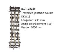 Traversée jonction double DKW15, sans commande - ROCO 42452 - HO 1/87
