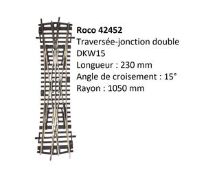 Traversée jonction double DKW15, sans commande - ROCO 42452 - HO 1/87