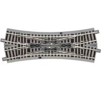 Traversée-jonction double H0 Longueur: 200 mm Rayon:502.7 mm 22.5 ° Roco 61164 1 pc(s)