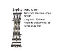 Traversée jonction simple EKW15 - ROCO 42449 - HO 1/87