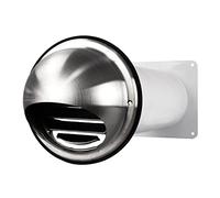 Traversée murale - Hotte de protection contre les intempéries - Lamelle avec clapet anti-retour - Diamètre : 100 mm