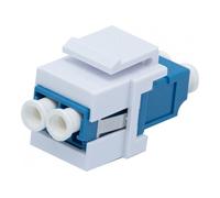 Traversée optique LC / LC Duplex UPC bleue format keystone (sachet de 10 pcs)