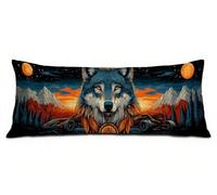 Traversin 145 Loup Baby Coussin de Grossesse pour Dormir Housses de Coussin, Animal Taie Oreiller 40 x 145 cm, Velours Améliorer Sommeil Qualité Taie d'oreiller, pour Salon Chambre Lit Canapé R-8903