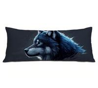 Traversin 150 Loup Baby Coussin de Grossesse pour Dormir Housses de Coussin, Animal Taie Oreiller 50 x 150 cm, Lin Améliorer Sommeil Qualité Taie d'oreiller, pour Salon Chambre Lit Canapé R-1704
