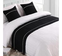 Traversin De Lit en Coton Lisse Et Coussins Assortis, Serviette De Lit pour Hôtels Et Chambres D'hôtes, Couvre-lit pour Auberges Et Petits Hôtels, écharpe De Lit Douce Black 45 * 45CM Pillowcase