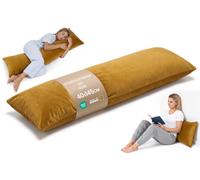 Traversin ergonomique 40x145 cm coussin de maternité housse amovible | pour dormir sur le côté garnissage moelleux qui garde sa forme respirant doux pour la peau sans bruit - Moutarde
