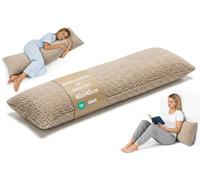 Traversin ergonomique 40x145 cm coussin de maternité housse amovible | pour dormir sur le côté garnissage moelleux qui garde sa forme respirant doux pour la peau sans bruit - Beige