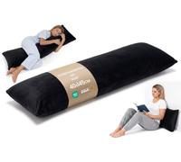 Traversin ergonomique 40x145 cm coussin de maternité housse amovible | pour dormir sur le côté garnissage moelleux qui garde sa forme respirant doux pour la peau sans bruit - Noirceur