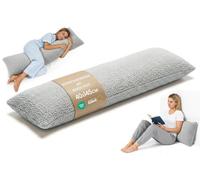 Traversin ergonomique 40x145 cm coussin de maternité housse amovible | pour dormir sur le côté garnissage moelleux qui garde sa forme respirant doux pour la peau sans bruit - Gris Clair