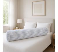 Traversin Mi-Ferme-D'antan Naturel Percale Tradition-140 cm Traversin/Polochon en percale rayée polycoton-garnissage 100% plumettes