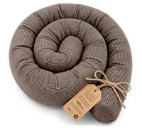 Traversin Oreiller de Corps Japonais Cervical 150 cm Velours côtelé | Coussin Allaitement Grossesse Dormeur Latéral Positionnement Nuque Enveloppant Cale 150 cm Marron B