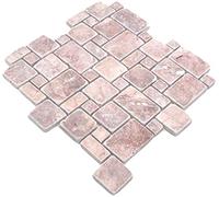 Travertin Mosaïque en pierre naturelle Carreaux de mosaïque Travertin rouge mat mur sol cuisine salle de bain douche