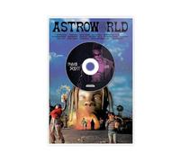 Travis Scott « ASTROWORLD » Poster sur toile pour décoration de chambre à coucher, bureau, chambre, cadeau, sans cadre, 30 x 45 cm