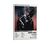 Travis Scott Birds in The Trap Sing McKnight Décoration murale sur toile imperméable Impression haute définition Convient pour chambre à coucher, salon, café, café, style cadre 30 x 45 cm