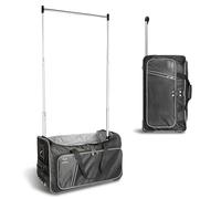 Travolution Dance Bag with Garment Rack, 24 inch Rolling Duffel with Wheels, Ideal for Competitions & Travel, Easy-Assembly Lightweight Aluminum Clothes Rack, Wheeled Upright Luggage, Black/Gray