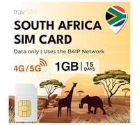 travSIM Carte Sim Afrique du Sud avec 1 Go de données Haut débit valable 15 Jours | Couverture Nationale pour Rester en Contact avec Vos Proches