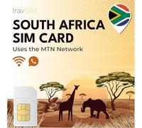travSIM Carte Sim Afrique du Sud avec 100 Go de données Haut débit valable 30 Jours | Couverture Nationale pour Rester en Contact avec Vos Proches