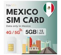 travSIM Carte SIM Mexique | 15 Jours - 5 Go SIM de données | Données Haute Vitesse 5G/4G | Accès Internet illimité pour Google, Facebook, Whatsapp, Instagram et Plus Encore