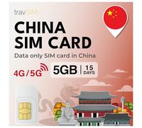 travSIM Chine Carte SIM | 5GB de données Mobiles | Fonctionne sur Les appareils iOS et Android | Le Plan sur Cette Carte SIM pour la Chine est valable 15 Jours.