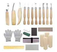 Traxenta Couteau Sculpture Bois Set, Lot de 25 Outils Sculpture Bois, 11 Couteaux de Sculpture Sur, Outil de Ciseaux à Bois Kit, DIY Outils de Sculpture, pour Débutants Professionnels Sculpteurs